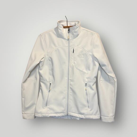The North Face Jacket Women’s Off-White Size Medium Full Zip, Zippered Pockets - Picture 3 of 16